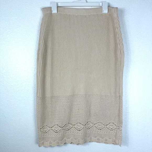 House of Harlow 1960 Cream Knit Skirt Set size L - Picture 8 of 11